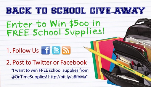 Win $500 in free school supplies. 