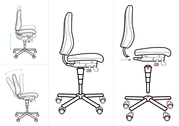 What are the features of an ergonomically designed chair for