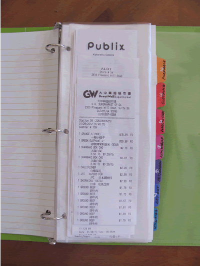 Organize receipts with sheet-protectors-3-ring-binders