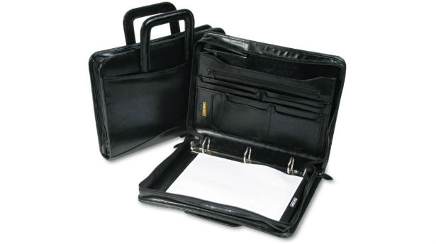 Bond Street, Ltd. Leather Multi-Ring Zippered Portfolio