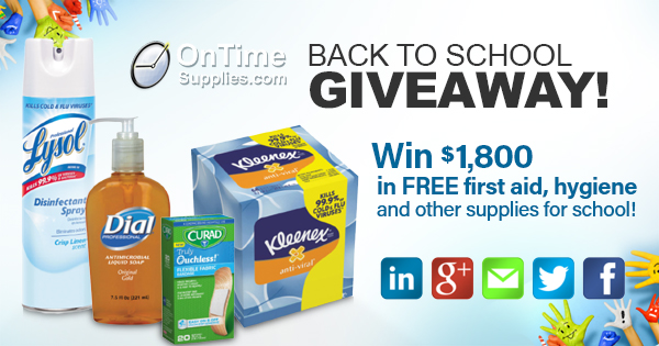 Win first and and hygiene supplies in $1,800 back to school giveaway!